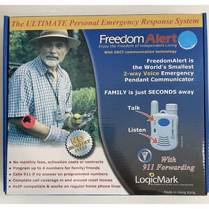 Freedom Alert Fall Emergency System Model #35511 By LogicMark Open Box - READ